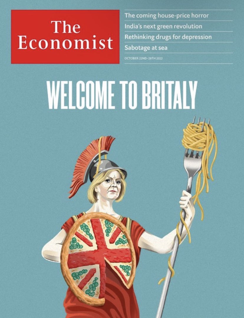 My favorite front page today: Welcome to Britaly. Thanks ⁦<a href="/TheEconomist/">The Economist</a>⁩