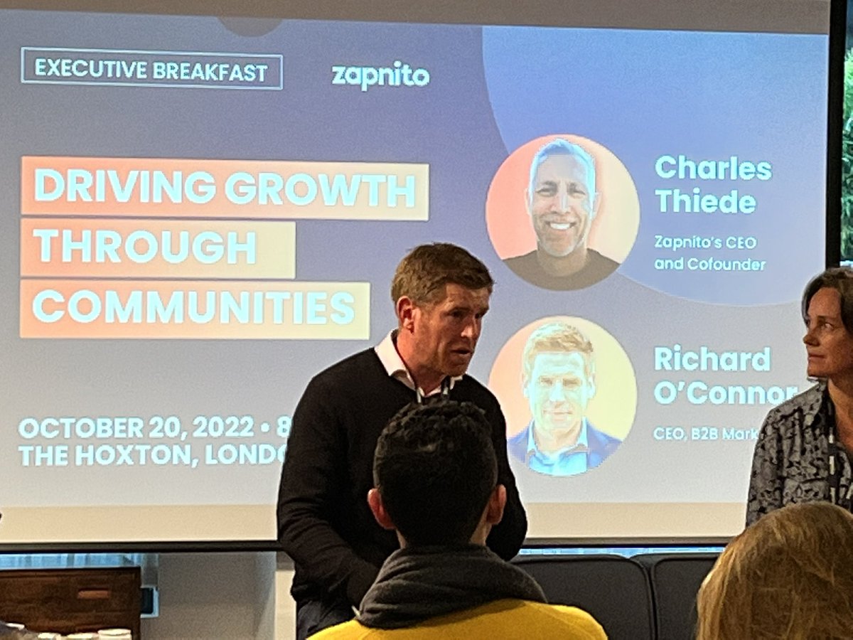 “We flipped our business model to put community at the heart of our strategy” Richard O’Connor of <a href="/b2bmarketing/">John Fox</a> <a href="/zapnito/">Zapnito</a> business breakfast #b2bmarketing #community