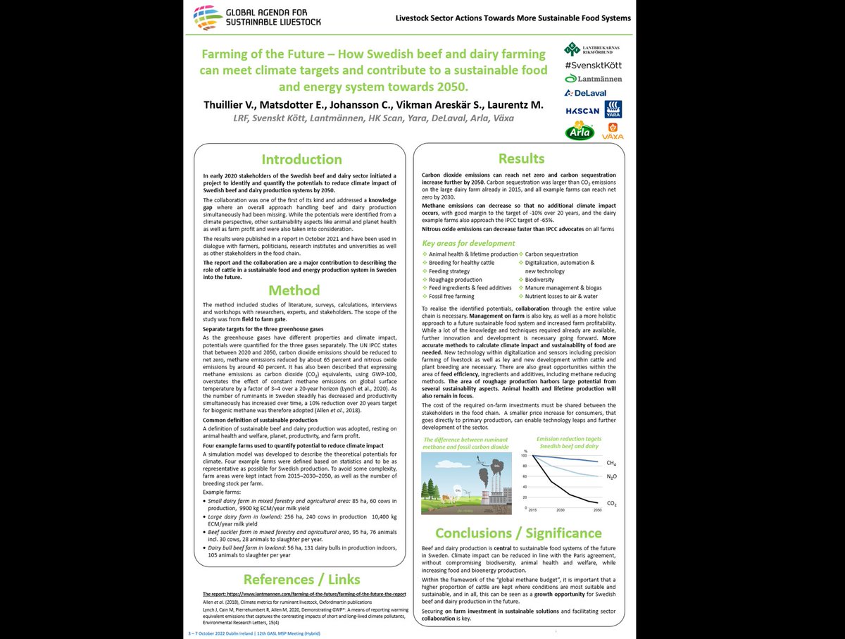 lrf_mjolk's tweet photo. LRF Dairy was v pleased to present #farmingofthefuture #beef & #dairy at #GASL meeting in Dublin this month. The message that Swedish dairy production can meet climate targets without compromising animal welfare, productivity, the planet or farm profit is a great opportunity! https://t.co/Js1UWgggHh