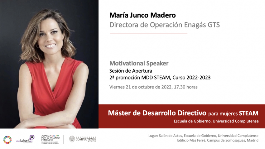 esgobiernoucm's tweet photo. Conferencia "La transición energética y el problema gasístico" de apertura de la 2ª promoción del @MDDmujersteam con María Junco Madero, Directora de Operación Enagás GTS.

📌Salón de Actos, Escuela de Gobierno UCM, Campus de Somosaguas  
🗓️ 21 de octubre
🕒17:30 https://t.co/LEtfZZ3D1p
