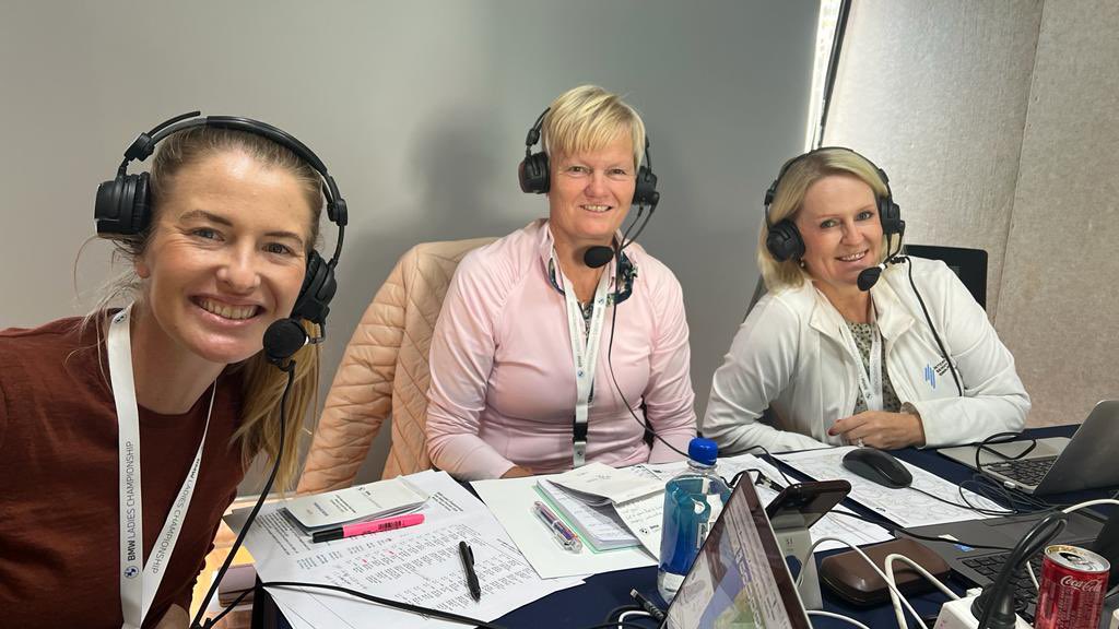 Good to be back in Korea for <a href="/bmwgolfsport/">BMW Golfsport</a> ladies. Atthaya Thitikul on 🔥 and leads after a cheeky 63. We’re in the mountains - it’s chilly but gorgeous. Working with these muppets 💪🏻💃🏽🎤 <a href="/AliWhitakerGolf/">Alison Whitaker</a> <a href="/tjohnsongolf/">Trish Johnson</a> <a href="/LPGAMedia/">LPGA Media</a>. Join us 12-4pm local time