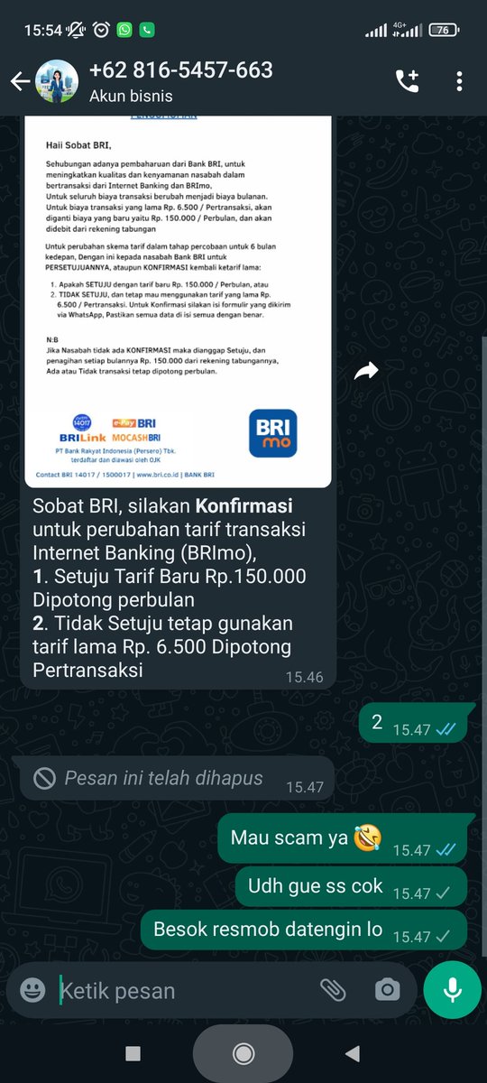apriandi93's tweet photo. Hati2 ges banyak penipuan. Itu nomer penipunya https://t.co/WYZu3Pyhhr