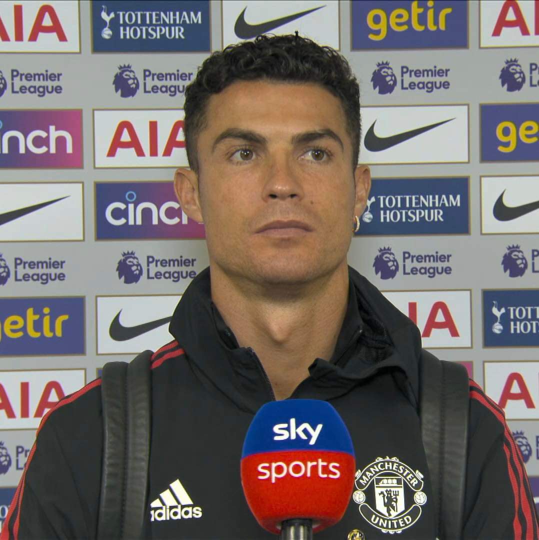 TrollFootball's tweet image. Interviewer: "Cristiano, why did you walk off inside the tunnel before the final whistle tonight?"

Ronaldo: "Georgina called me and said if I'm not home by 11 PM, she will lock the door and I'll sleep outside."