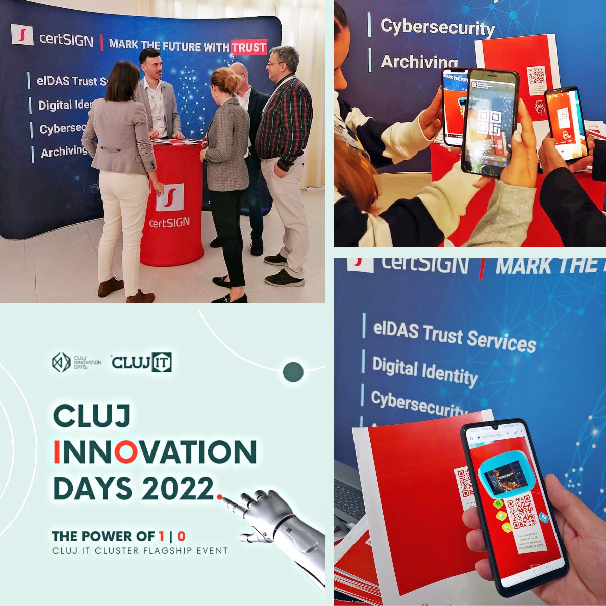 certSIGN_SA's tweet photo. 🟢 Cluj Innovation Days este în plină desfăşurare iar noi nu puteam rata ediţia aniversară cu numărul 10 a acestui eveniment dedicat inovației și antreprenoriatului!
#certSIGN #digitaltransformation #innovation #cluj https://t.co/N8VyLjV5ia