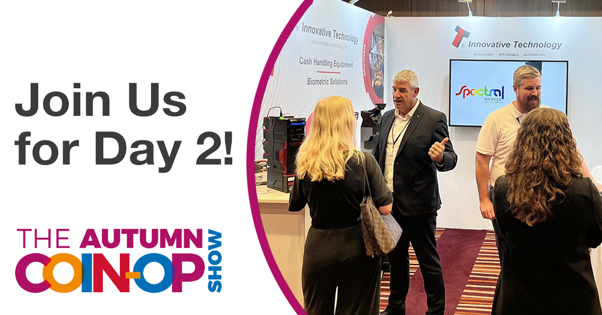 Great to catch up with the UK coin-op community at <a href="/thecoinopshow/">The Autumn Coin-Op Show</a> #ACOS at ILEC Conference Centre #London which opened its doors yesterday - come and join us for Day 2 on stand 8.