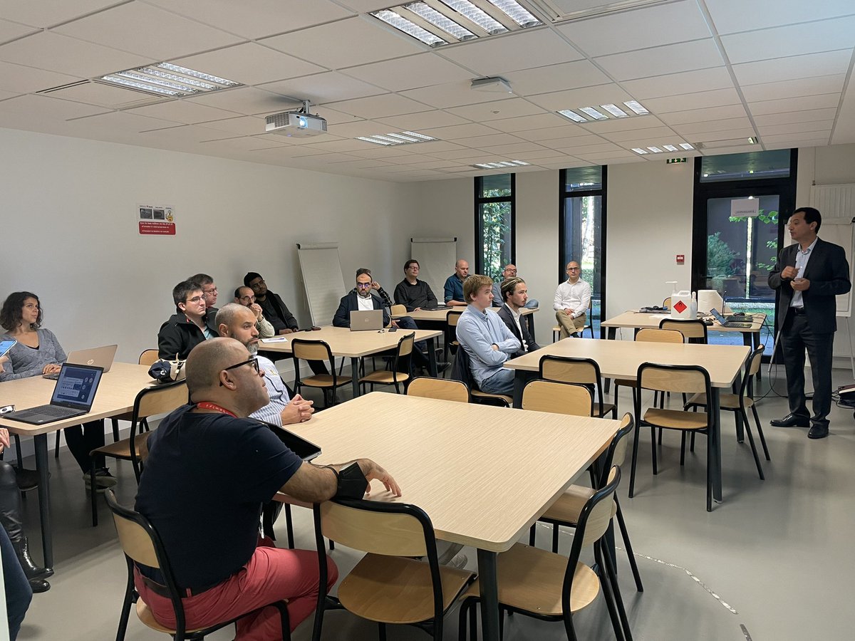Atelier techno du @LePoleTES ce matin à <a href="/GroupeESIGELEC/">ESIGELEC</a> avec présentations des projets de recherche de L’irseem , et présentation de l’entreprise <a href="/contactArterya/">Arterya</a> et Espri Digital