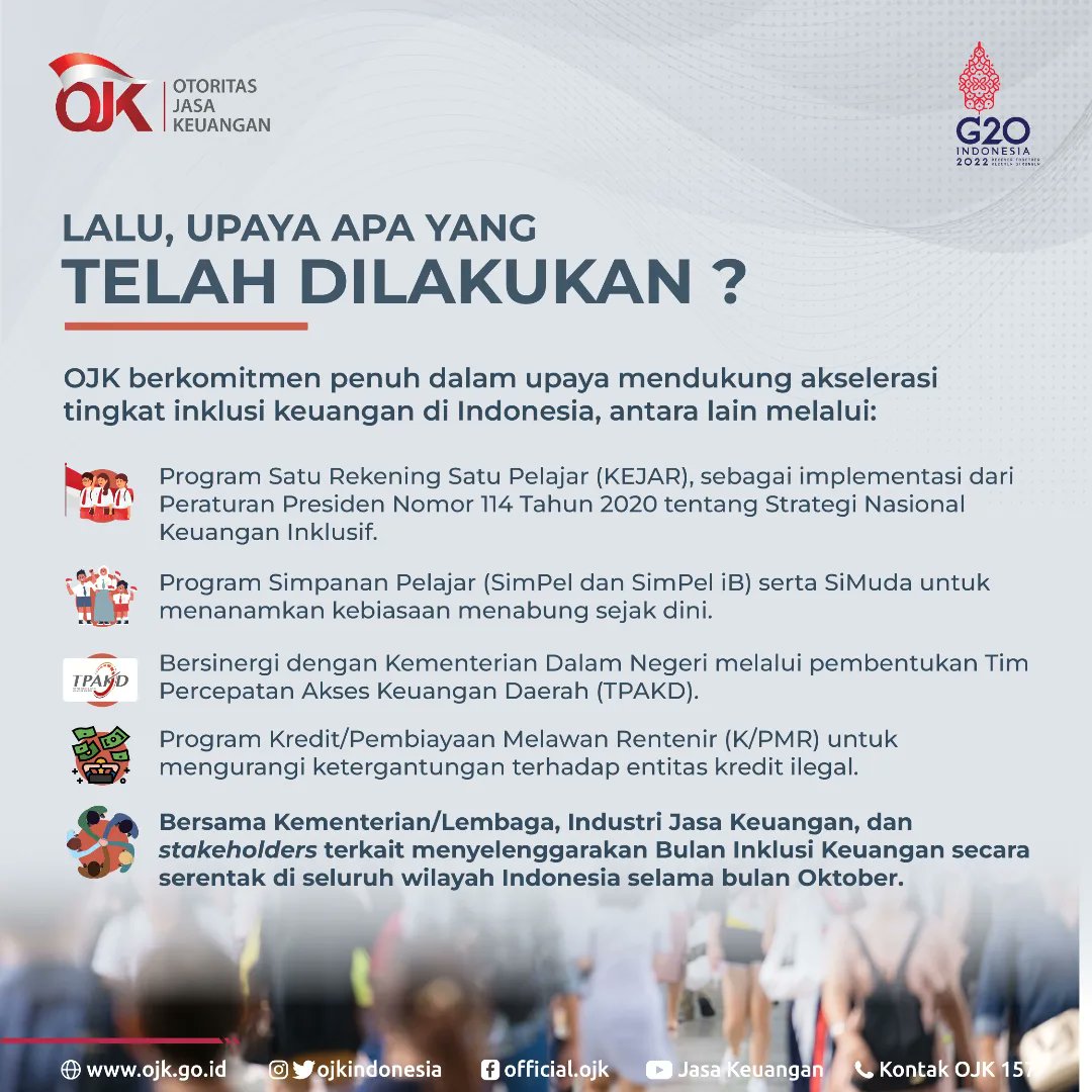 ojkindonesia's tweet photo. Mumpung lagi Bulan Inklusi Keuangan nih, kita cari tahu yuk tentang inklusi keuangan dan apa saja manfaatnya.

#OJKIndonesia #Keuangan #InklusiKeuanganUntukSemua #BulanInklusiKeuangan #BIK2022 #Proaktif #Kolaboratif #BertanggungJawab https://t.co/i5hk7VOwGV