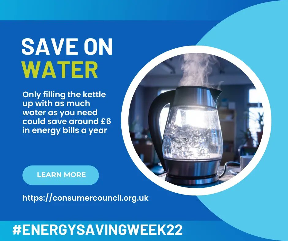 Did you know, only filling the kettle up with as much water as you need could save around £6 in energy bills a year? ☕️ #EnergySavingWeek22 #NIFHAxESW