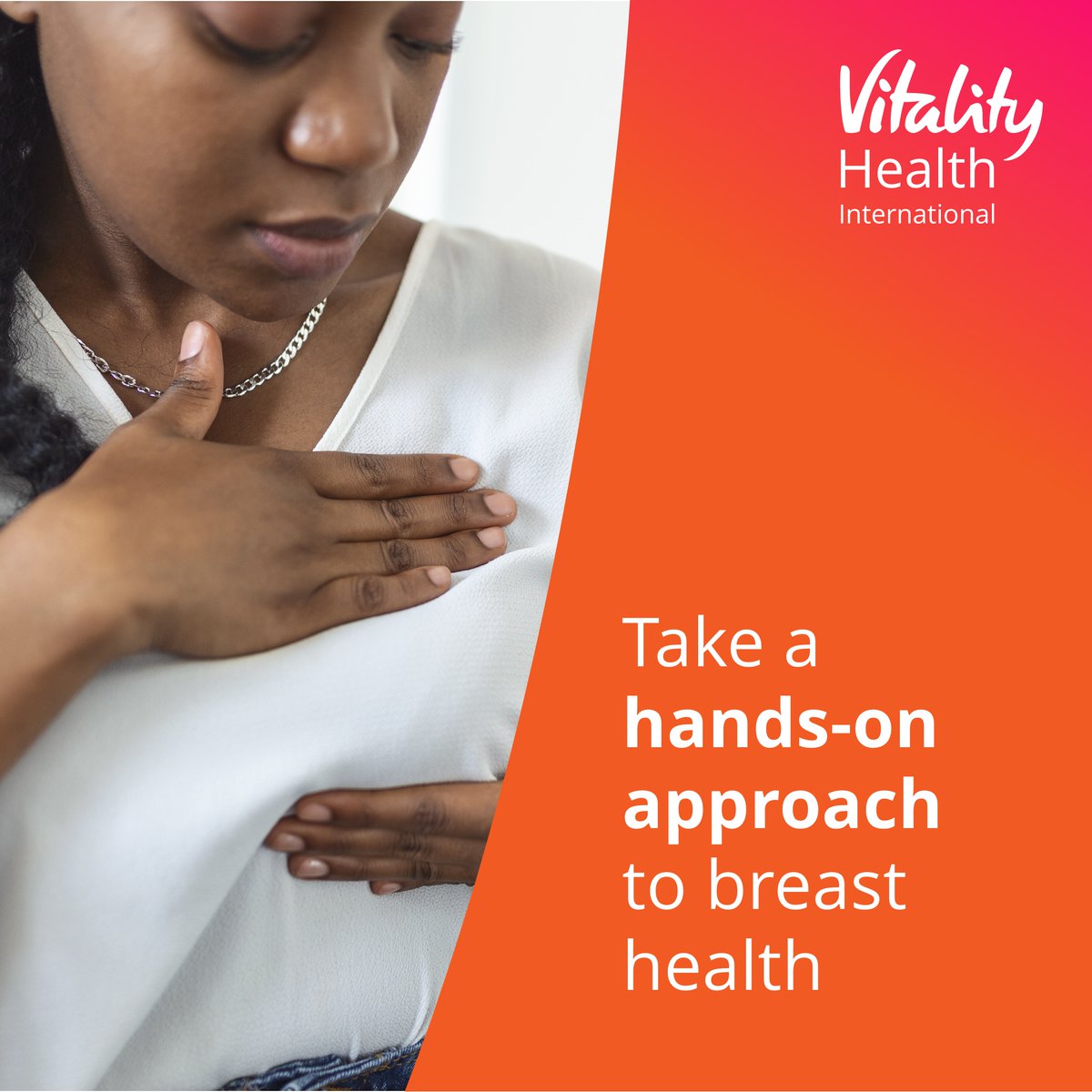 Breast cancer affects women of all ages, which is why it’s crucial to know your body. 🔎 Take a hands-on approach to breast health with these tips: discv.co/BreastHealthAw…. 

#VitalityHealthInternational  #PreventiveScreenings #BreastCancerAwarenessMonth