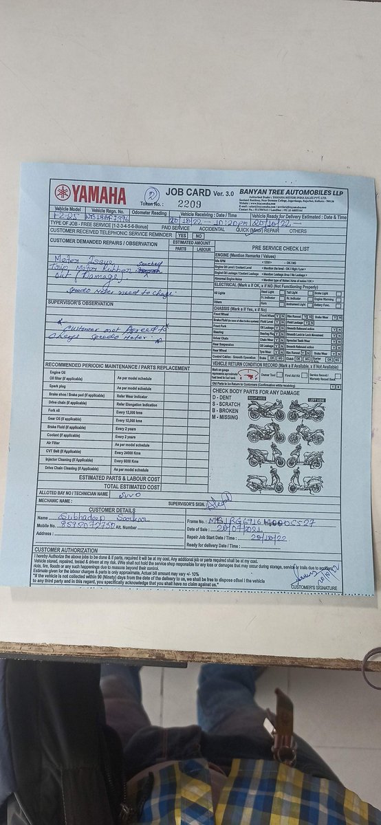 Subhadeep_90's tweet photo. @India_Yamaha @consumercourtt Brought FZ25 on July 2021 odometer switch is missing, company doesn't have the parts , asking me me change the odometer which will cost 5000/-,very disappointed with such after sales service , kindly replace it as the machine still under warranty https://t.co/FK3oxkmGZA