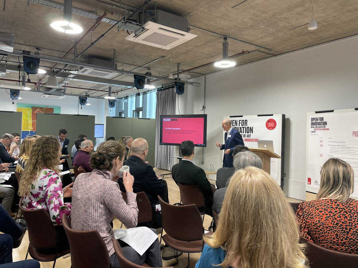 Spending the morning at the new @RCA building in #battersea for Open for Innovation, part of London Design Festival, kicking off with @PeterBazalgette and @MarshadeCordova #ldf22