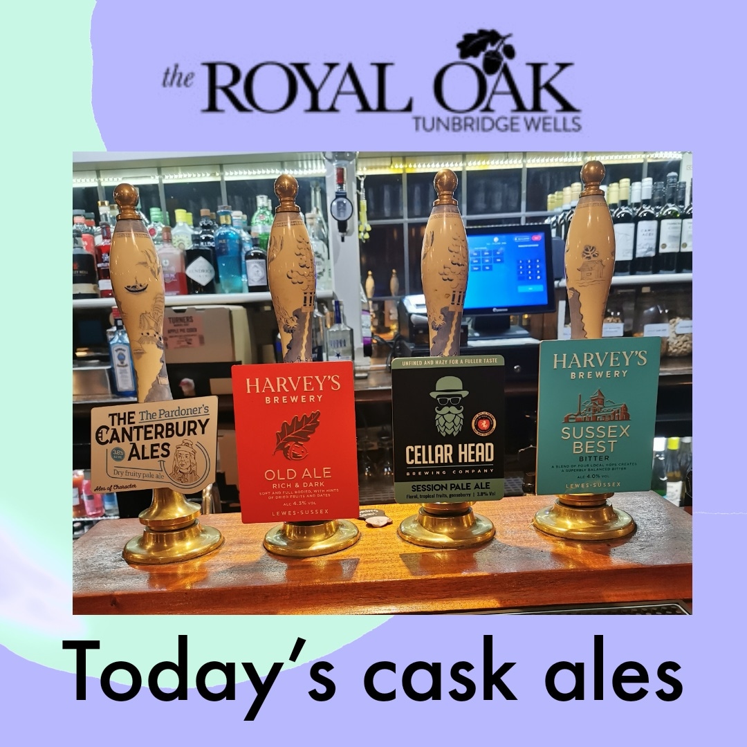 Today's cask ales now pouring.  OPEN from 4 

#harveysbrewery #cellarheadbrewingcompany #canterburyales #westkentcamra #harveysoldale