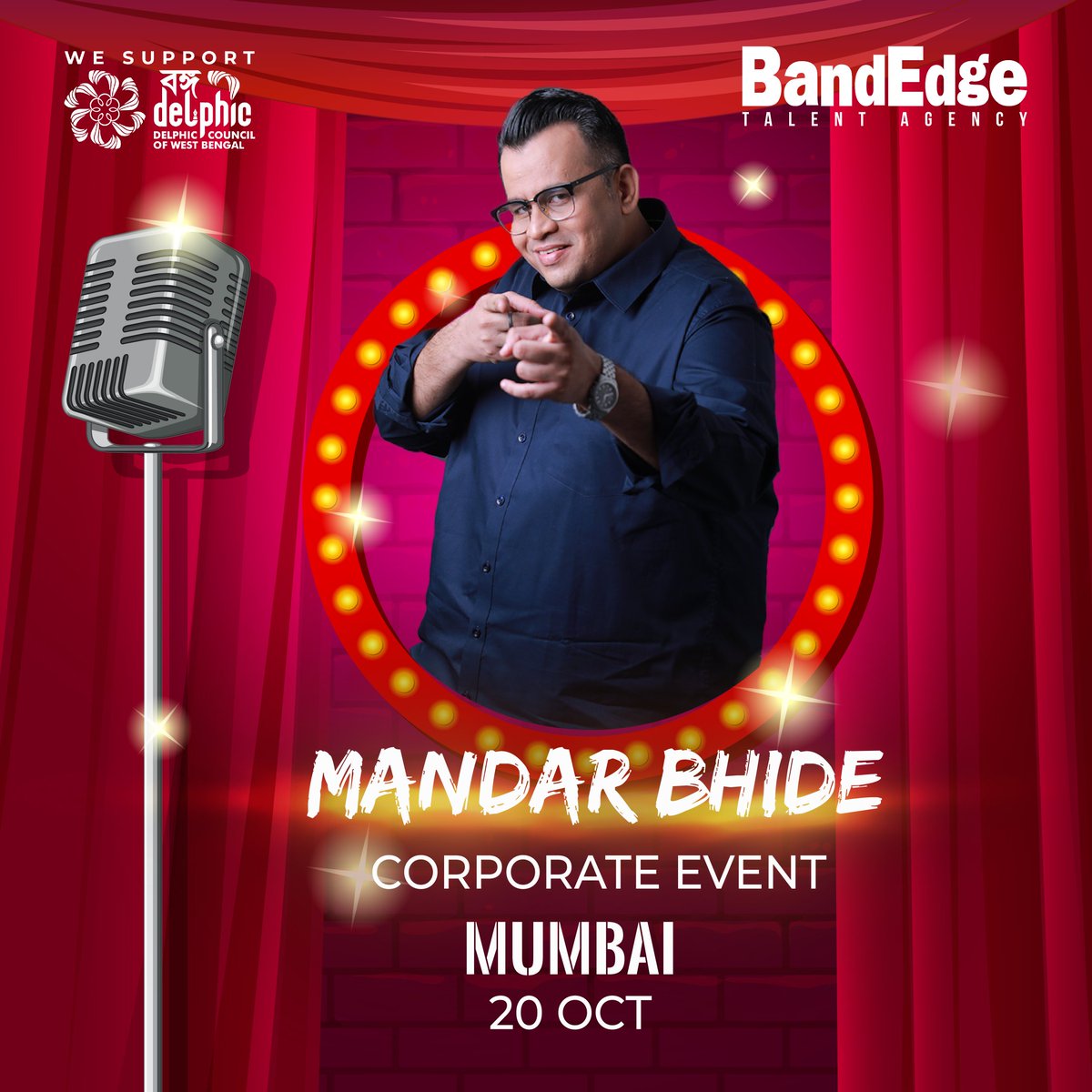 BandEdgeIndia's tweet photo. Make your Thursday go with a laugh and Giggle with the very talented @sendtomandar  performing tonight at a Corporate Event in Mumbai ..
-
-
#Bandedgetalentagency #standupcomedian #comedian #comedianlife #artistsoninstagram #eventplanner #artistcurator #corporateevents #mumbai https://t.co/SI7oZ2qqVo