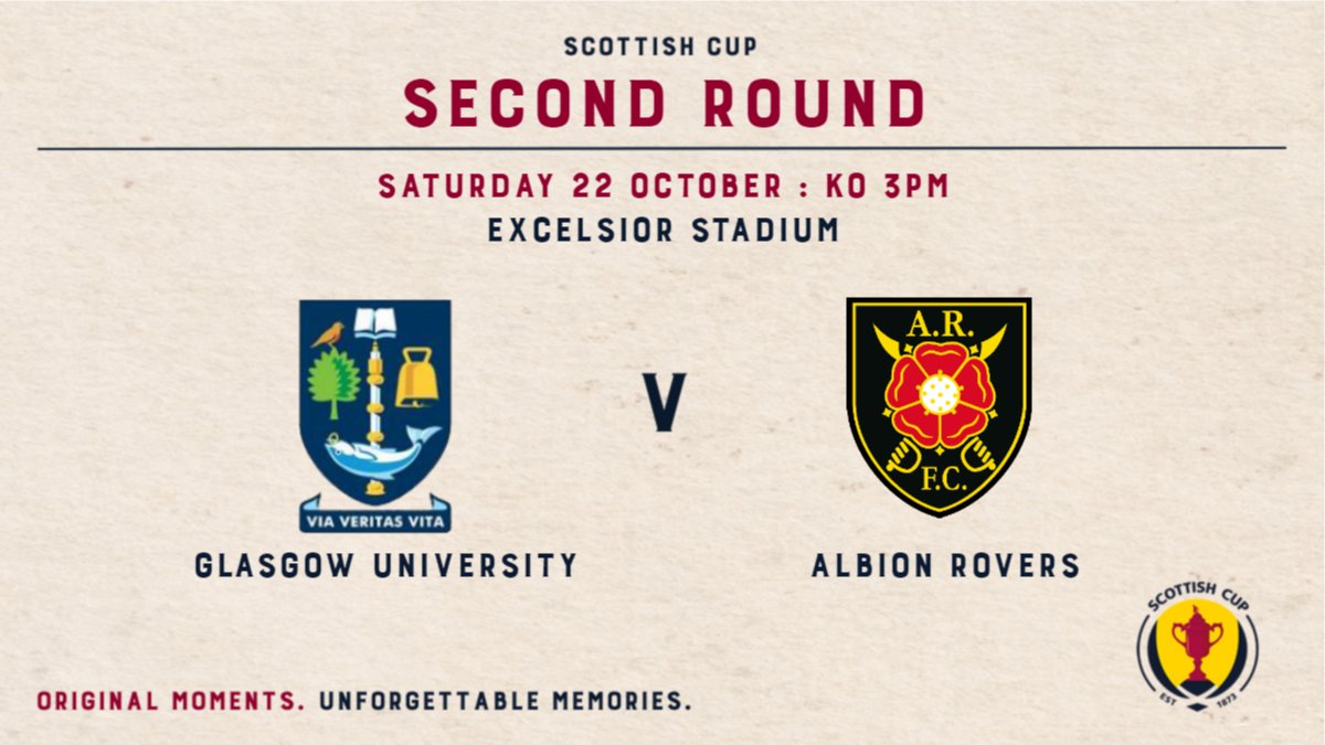 ScottishCup's tweet photo. 📈 Second Round #StatAttack:

➡️ @GlasgowUniFC are aiming to reach the Third Round for just the second time – the last was in 1879.

➡️ @albionrovers are unbeaten in their last seven away Scottish Cup games against non-league sides, their last defeat coming in 1993.

#ScottishCup https://t.co/515s05uQHE