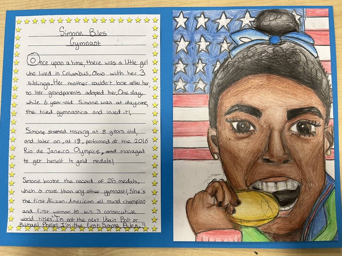 SRAPrimary's tweet photo. Year 6 have used ‘Good Night Stories for Rebel Girls’ to inspire them to write their very own, based on inspirational black people- both modern day and historical #BlackHistoryMonth #SCHOLAR #SocialAwareness @SRALibrary_ https://t.co/71w9wAGdRw