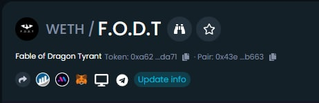 DragonTyrant3's tweet photo. Dextools updated and community is holding strong on floor!
#FODT $FODT https://t.co/q8U4lIj5Az