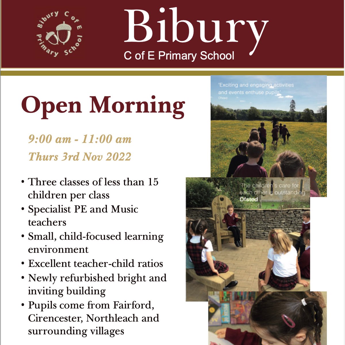 BiburySchool's tweet photo. Come and join us for our Open Morning and see for your self how a modern small school operates. Visit our newly renovated classroom and new building work, designed to future proof our building and aid us in our child-focused teaching. #bibury #cirencester #northleach #fairford https://t.co/36YDV31JGc