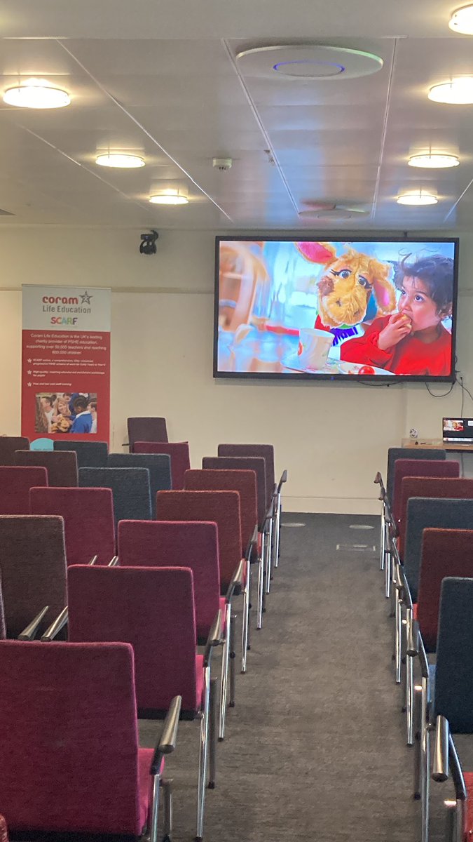 CoramSCARF's tweet photo. The seats are ready for you all - well done to all for making the journey after several years of Zoom conferences! #RSHE #SCARF https://t.co/gAED5cOMrx