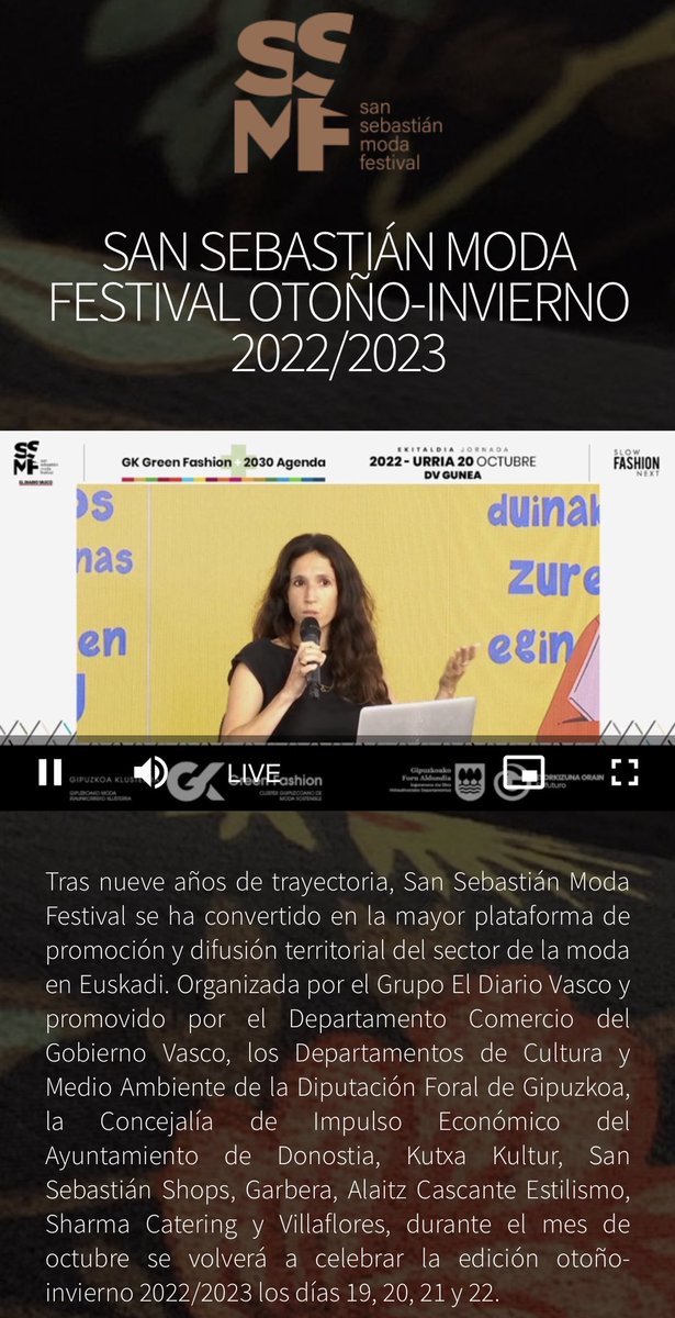 ChamorroLaura's tweet photo. Una maravilla contar con todo el público presencial y digital en este #SSMF22 mesas redondas y reflexión sobre el #greenfashion. En directo hasta las 14:30 desde Miramon https://t.co/lhpXFrgkMG