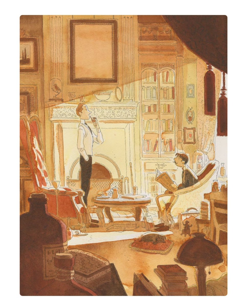 Illustration extrait de Sherlock Holmes, encre et aquarelle. #editionsmargot