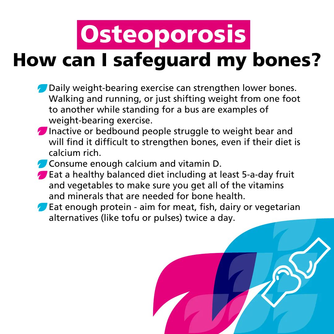 BDA_Dietitians's tweet photo. #WorldOsteoporosisDay 

🦴 These tips explain how you can safeguard your bones. Our Food Fact Sheet explains more about Osteoporosis: https://t.co/xhRq6L77uq https://t.co/rkKmQLNJMG