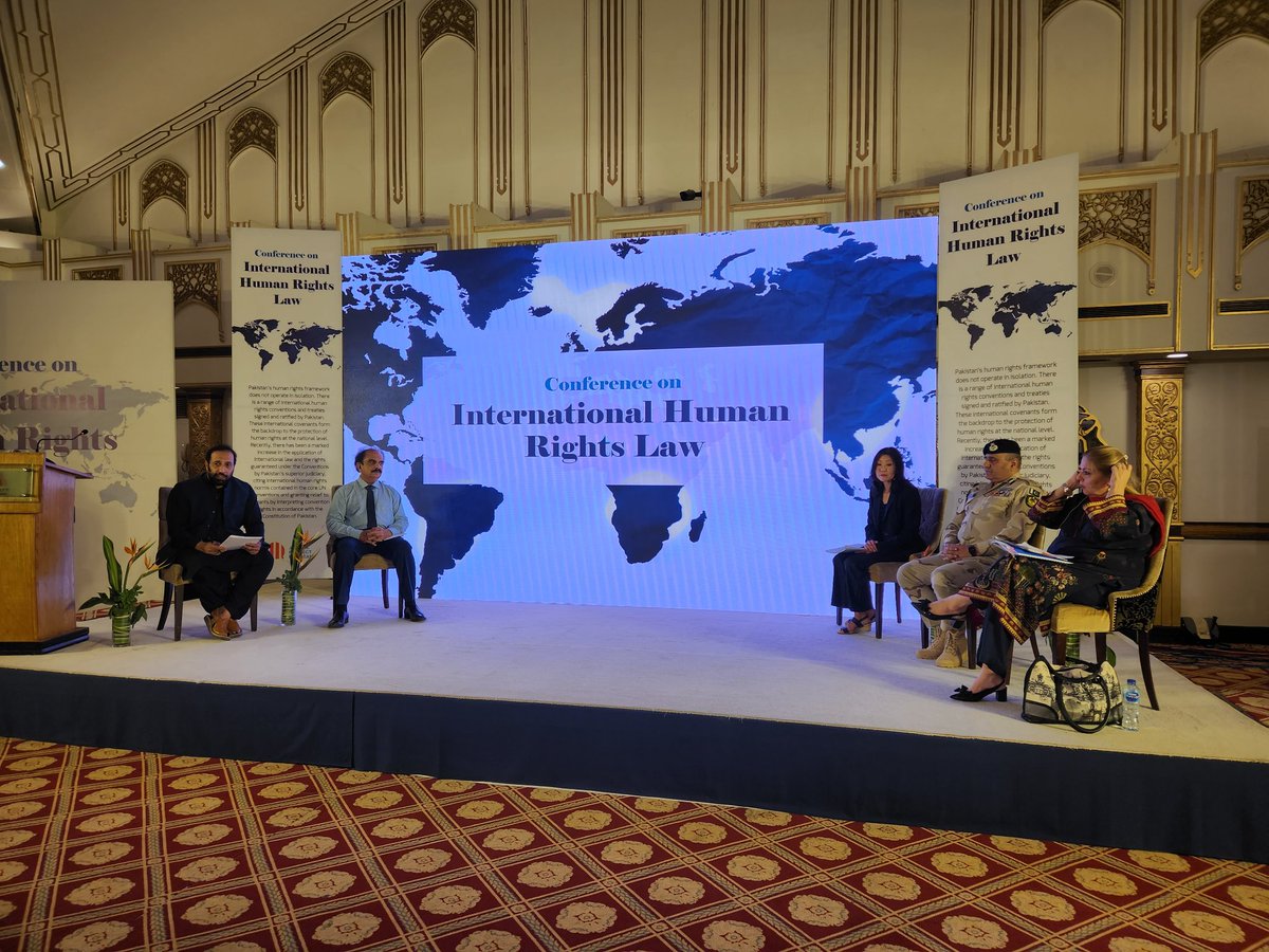 JusticeProject_'s tweet photo. Our esteemed panel on criminalizing torture begins, with Christine Chung of the UN, Rabiya Javeri of the @nchrofficial, forensic expert Dr Khurram Raja and Deputy DG anti-narcotics force Amir Zulfiqar leading the discussion. #IntlLawPK https://t.co/XQqrSlbkeP