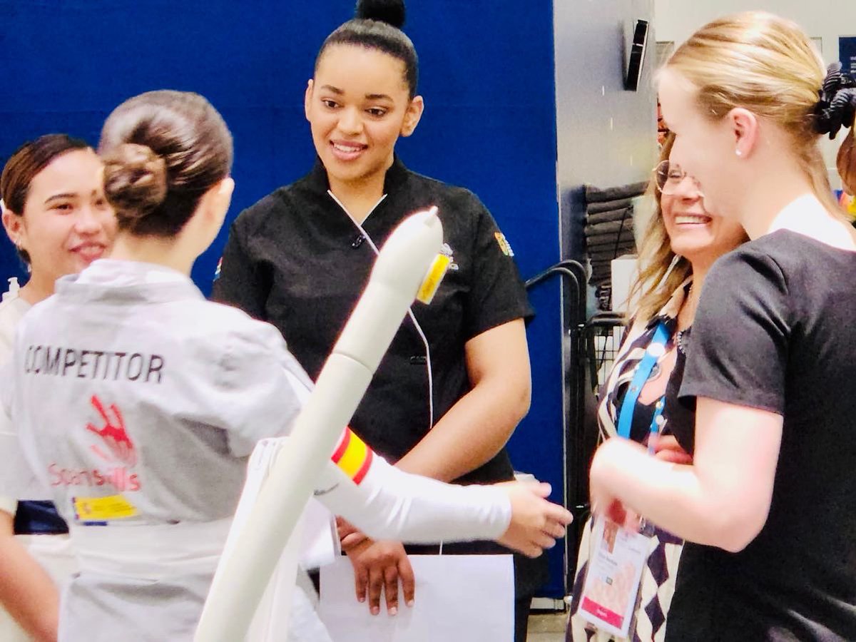 WorldSkillsZA's tweet image. #Day17 

In the Skill: Hairdressing  the team is represented by Hilke Minnie from Cape Town TVET College. In Beauty Therapy we are represented by Chazney Jacobus from Motheo TVET College.

Well wishes to all competitors.

#WSC2022SE
#WorldSkillsZA
#TeamSA