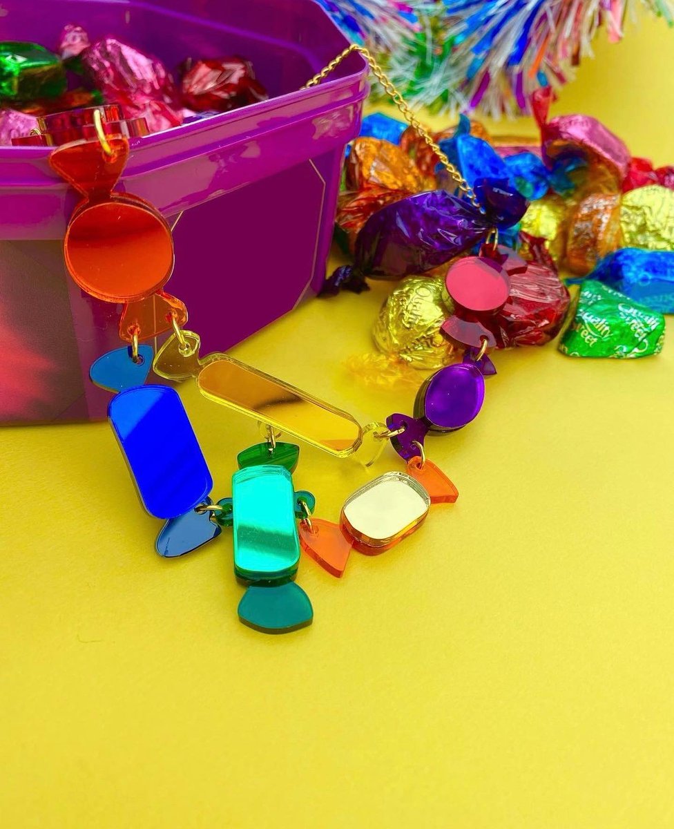 HomemadeWales's tweet photo. Sweetie, darling, sweetie! 

How much do we love these handmade sweetie statement necklace. All the fun of the fair.
In store now, 9 High St, Barry

#statementnecklace #statementjewellery #qualitystreet #makers #highstbarry #barry #barryisland #visitthevale #shoplocal #Christmas https://t.co/sRzPYYjypx