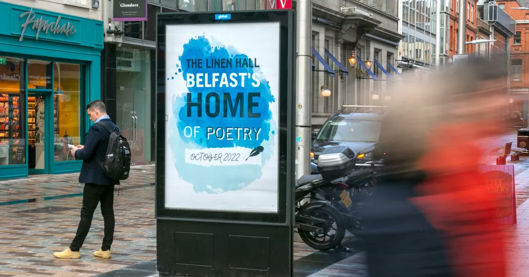 GlobalNIreland's tweet photo. Poetry in proximity! ๐๐๐
These geo-targeted 6 sheets are located close to @thelinenhall and alert passers-by to the libraryโs new programme celebrating poets past and present ๐ค๐
#homeofpoetry #library #poem #poets #OOH #outdooradvertising #billboards #linenhalllibrary https://t.co/4COwPtEeYb