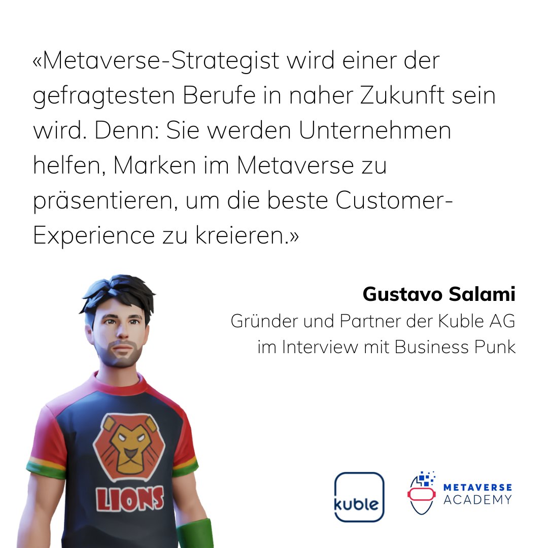 Dein nächster Karriereschritt findet als Avatar statt. Und das M in CMO wird für Metaverse stehen.

👉 Warum das #Metaverse eine grosse Aufstiegschance ist, erfährst du in der neuen Ausgabe von @BusinessPunkMag. U.a. mit <a href="/gustavosalami/">Gustavo Salami</a>.

Hier bestellen ➡️ business-punk.com/2022/10/must-h…