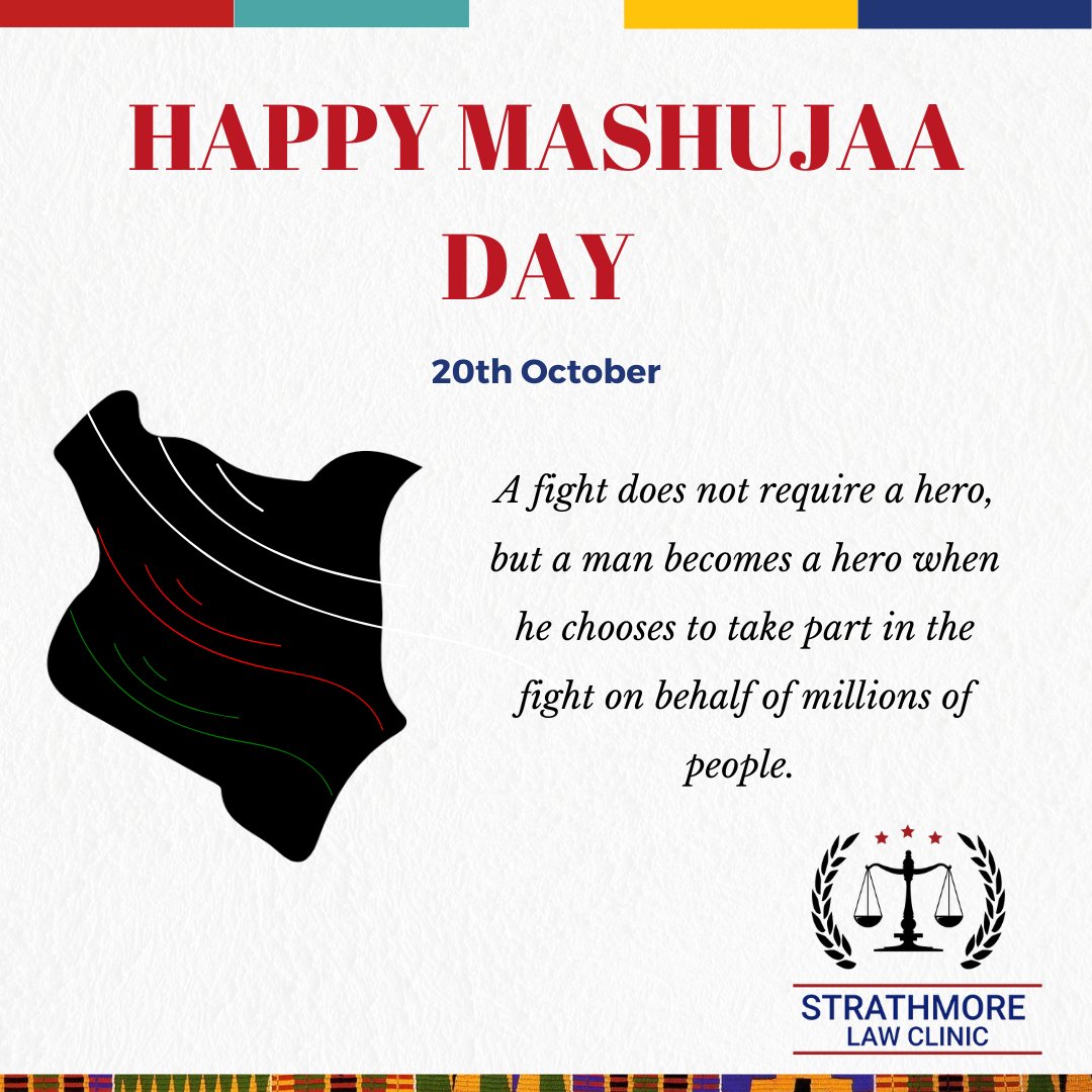 In the words of Joseph Campbell, “A hero is someone who has given his or her life to something bigger than oneself.” Join the Strathmore Law Clinic in celebrating  Mashujaa Day today. #PamojaNaSLC