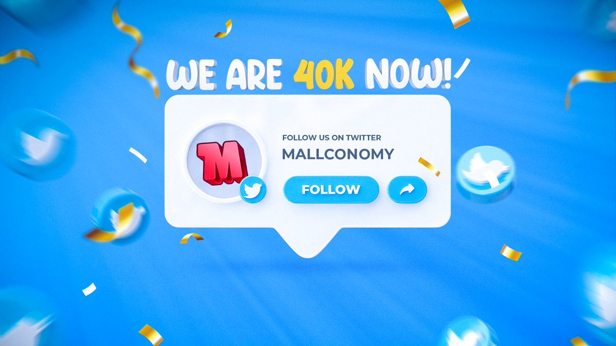 mallconomy's tweet photo. The Twitter MallFam is now 40k strong on Twitter! 🐤

We're so happy to have each and every one of you onboard with us, we know there is still a lot of work to do, but with our amazing community behind us, we will surely do it!  💪

Next stop 80k!  😀

#metaverse #NFT https://t.co/CexOCv9og6