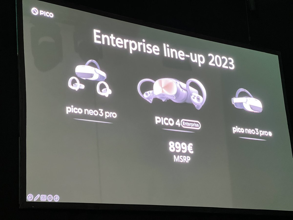 porwolluke's tweet photo. New @PICOXR Neo 4 Enterprise announced at @ARealityEvent #AWEEU #EU €899 #EyeTrackig #FaceTracking #Enterprise #Management tools - #XR #AR #VR #competition to @MetaQuestVR #questpro @Meta #Metaverse https://t.co/xbbT4nLMbU