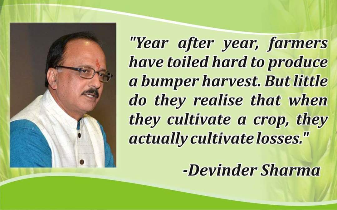 At the risk of reiterating, let me say again that when farmers undertake crop cultivation, they do not realise they actually cultivate losses.