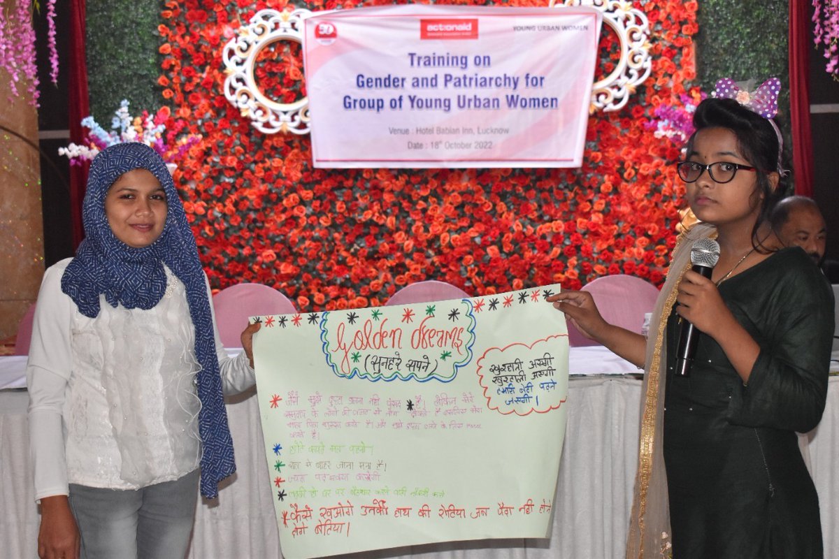 ActionAidIndia's tweet photo. A day-long training on gender &amp; patriarchy was conducted for adolescent girls &amp; young women in Lucknow
Besides enhancing their understanding on gender &amp; gender-based discrimination, it was an occasion for these young participants to voice their thoughts &amp; experiences. #ActWithHer https://t.co/sH0kQPsSBl