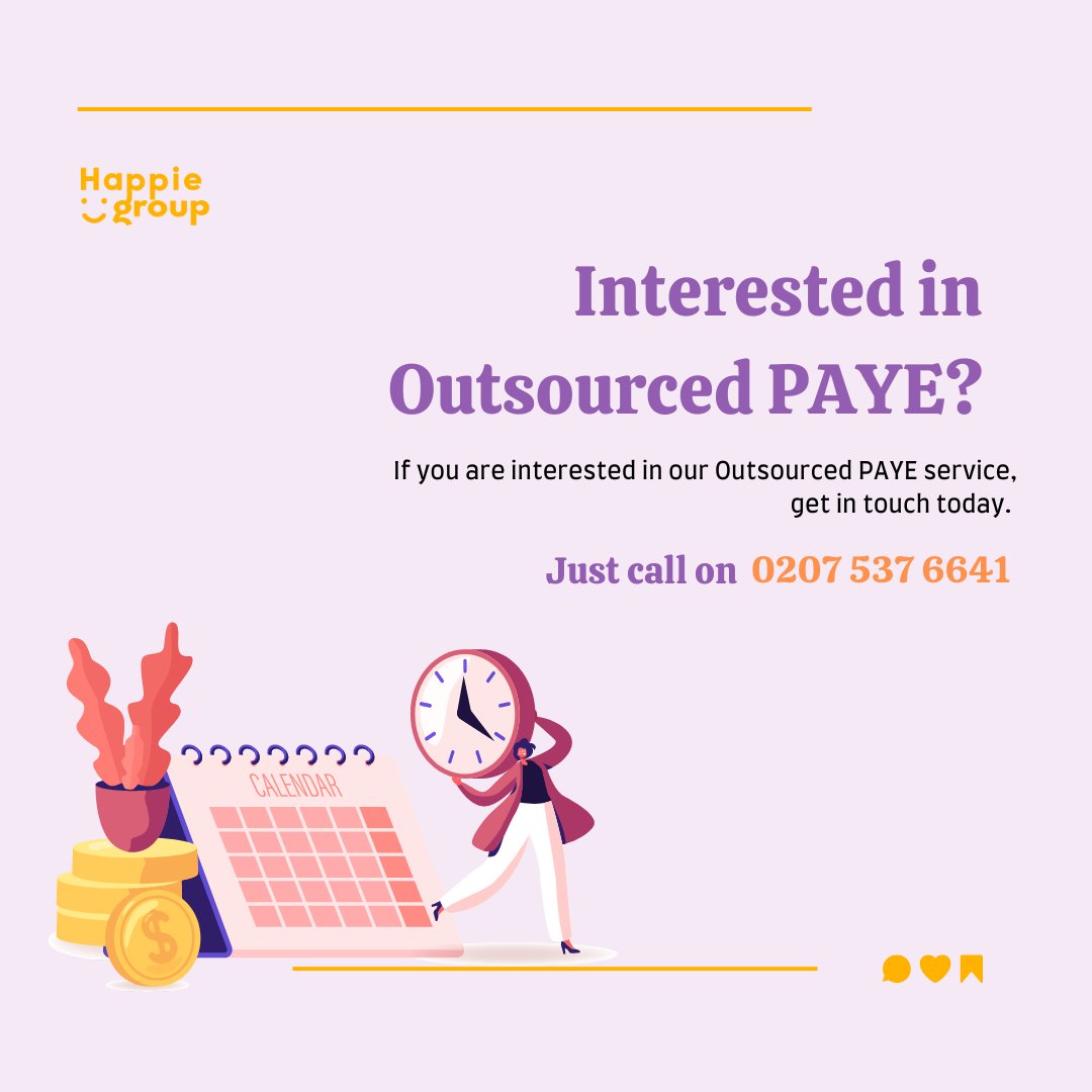 HappieGroup's tweet photo. Are you interested in Outsourcing your payroll? For companies of all sizes, this is a perfect solution to manage the costs of administration and processing.

Contact a member of the team today to get a FREE consultation!🙂
0207 537 6641
#Payroll #outsourcedpayroll #payrollservice https://t.co/m59cO2L6cz