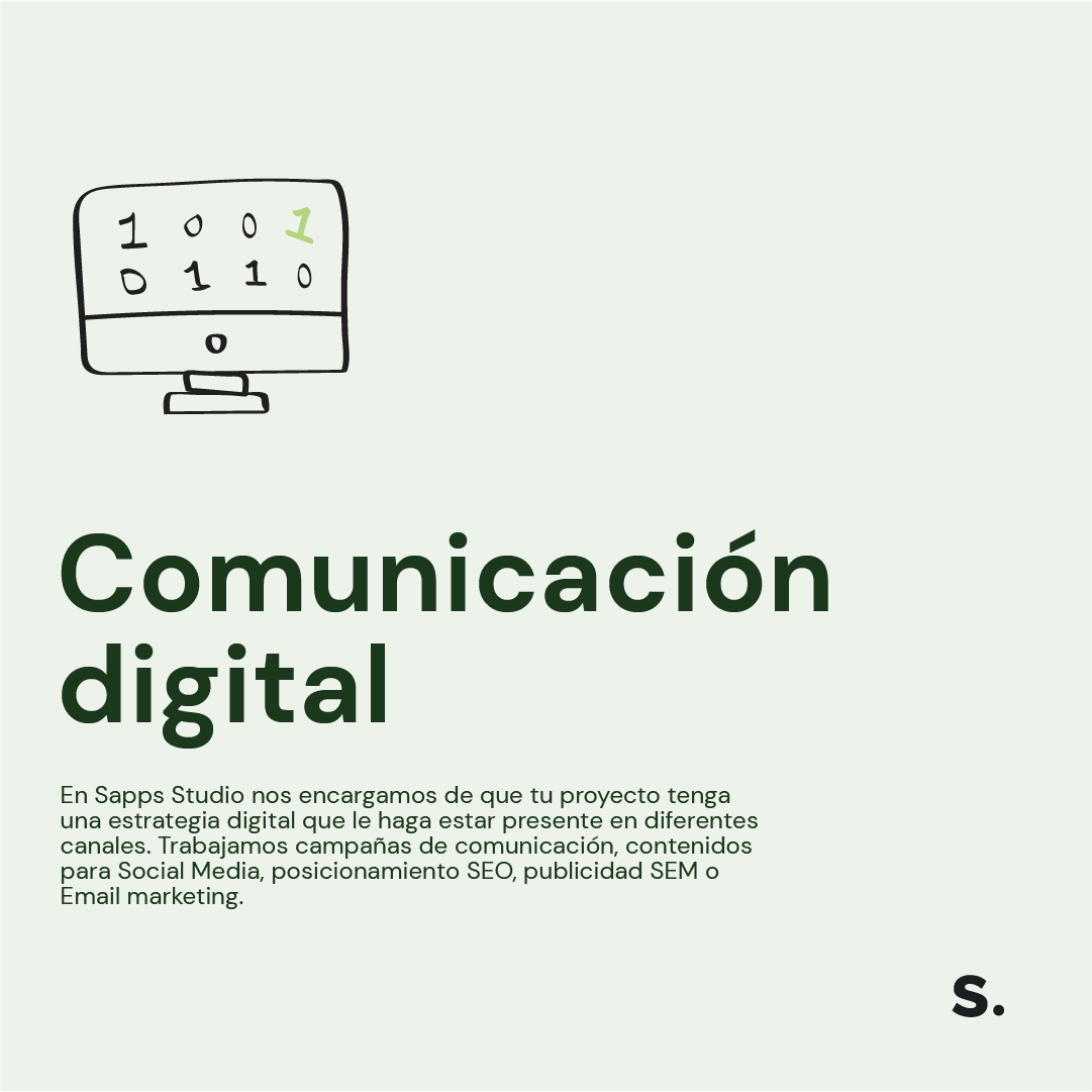 sappsestudio's tweet photo. En Sapps Studio nos encargamos de que tu proyecto tenga una estrategia digital que le haga estar presente en diferentes canales. Trabajamos campañas de comunicación, contenidos para Social Media, posicionamiento SEO, publicidad SEM o Email marketing. 

https://t.co/UervRyp3dm https://t.co/ViCAFbjlaT