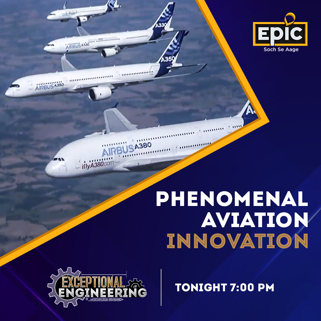 OfficalEPICTV's tweet photo. Fasten your seatbelt and get ready for ‘Soch Se Aage’ Safety, Reliability & Luxury.
On this Hightech Airbus flight everything is extraordinary!
Watch Exceptional Engineering - Airbus A 350, tonight 7:00 PM, only on EPIC.
#ExceptionalEngineering #AirbusA350 #Airbus #Aviation https://t.co/eFsgORAvSP
