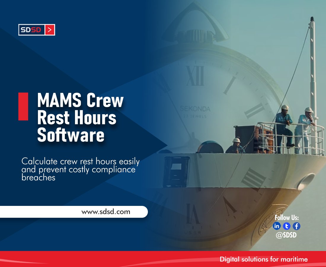 SD_SD's tweet photo. Keep proper track of your crew rest hours management with #MAMS . Find out more or book a free demo here - https://t.co/bxmU6wlVfC
#SDSD #digitalsolutions #maritime #MAMS #resthours #crewsafety #digitalshipping #SDSDsmartsolutions #martimedigitalsolution #shippingtechnology https://t.co/1E1KGSKKDk