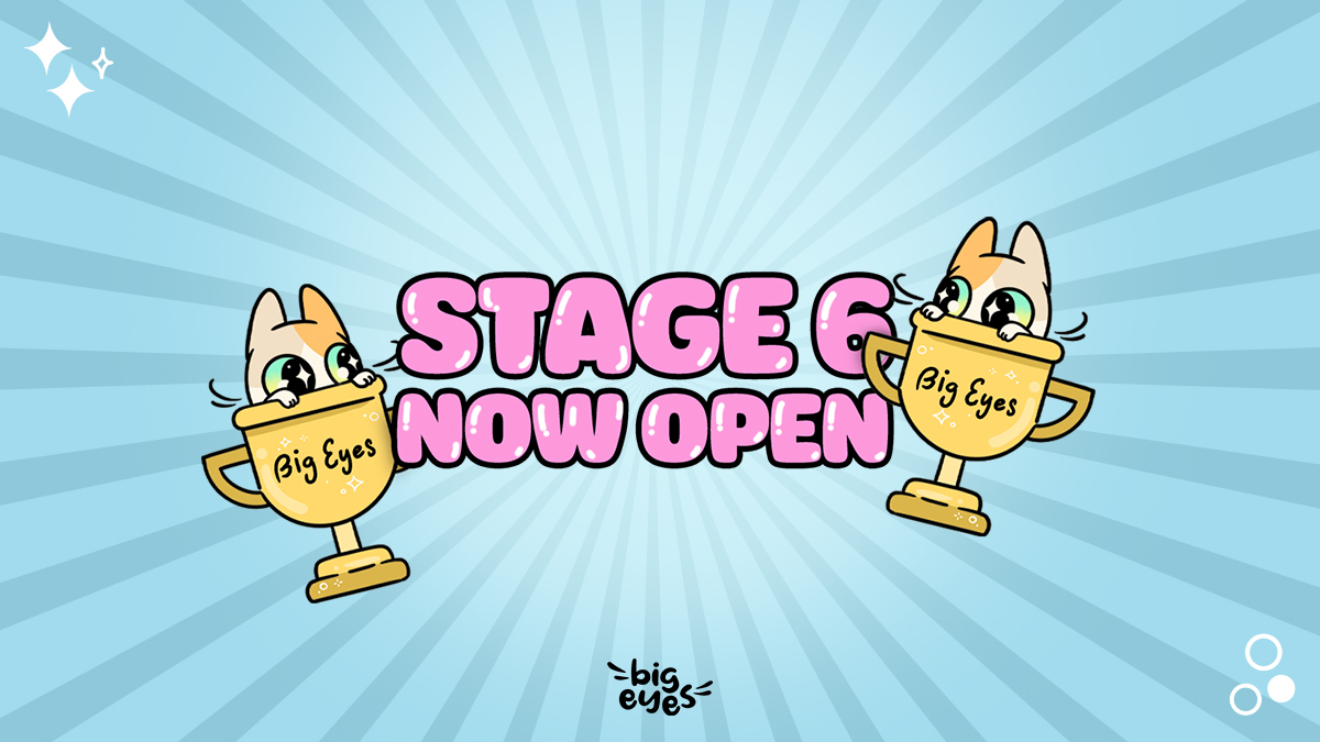 🏆Meow! We've reached Stage 6!🏆
🚀Let's go Big Eyes!🚀

Join the cute! buy.bigeyes.space 
#crypto #cryptocurrency #presale #altcoin #blockchain #BigEyesCoin #BigEyes #100xgem