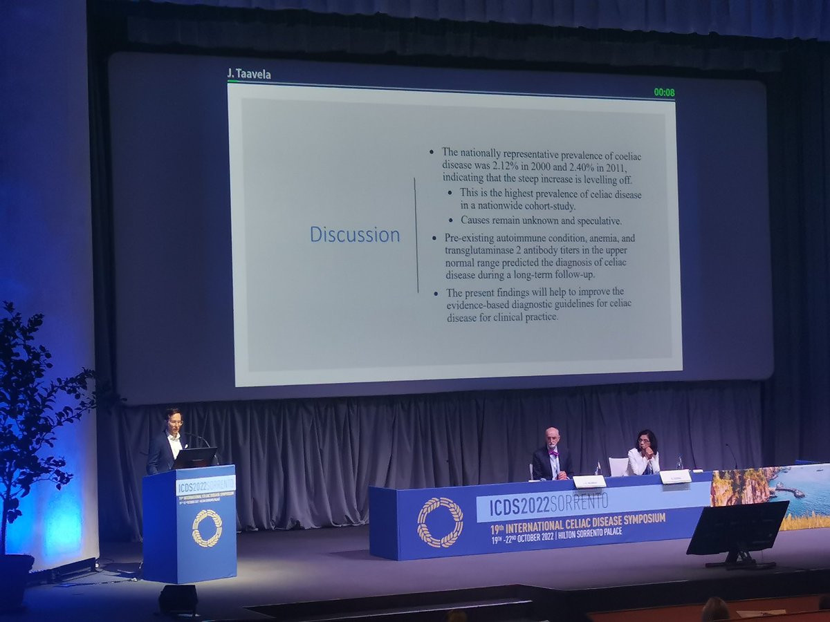 <a href="/JuhaTaavela/">Juha Taavela</a> Presenting a talk in the epidemiology session at #icds2022 "Trends in celiac disease prevalence and predicting factors: a long-term nationwide follow-up study"