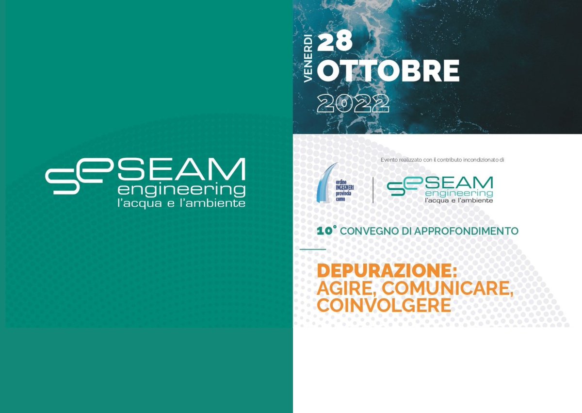 Impianti di depurazione: dal permitting ambientale ai rapporti con la popolazione locale.

Se ne parlerà nel corso del convegno organizzato da Seam Engineering.
👥 <a href="/Eco_LogicaMente/">Ecologica Naviglio</a> <a href="/gruppocap/">Gruppo CAP</a> @amapola_smart <a href="/sergio_vazzoler/">Sergio Vazzoler</a> 

🗓️ 28 OTTOBRE | 8:30 - 13
🌐assoambiente.org/entry_p/News/n…