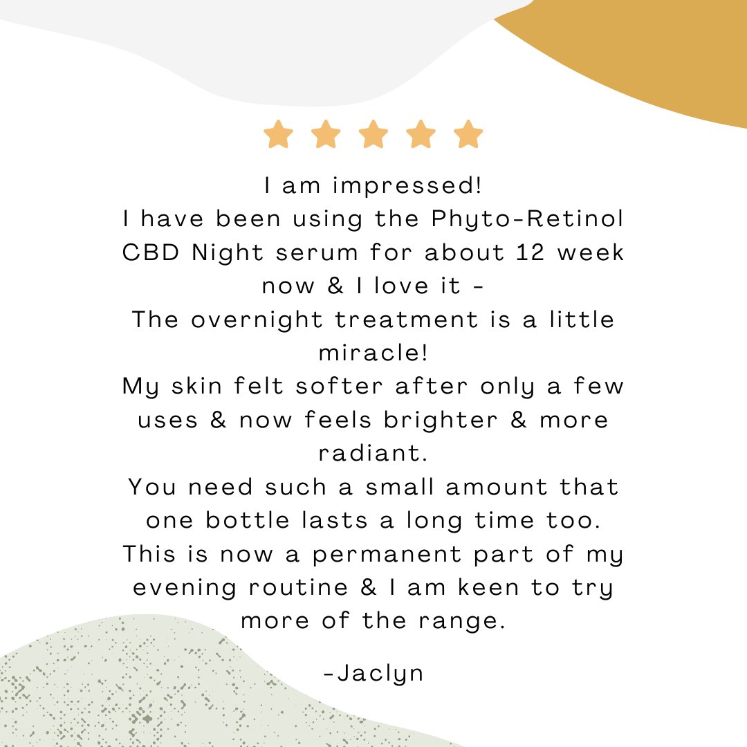 Thank you, Jaclyn, for this great review! 🥰

#reviews #elevatedskincare #retinol #cbdserum #cbdskincare