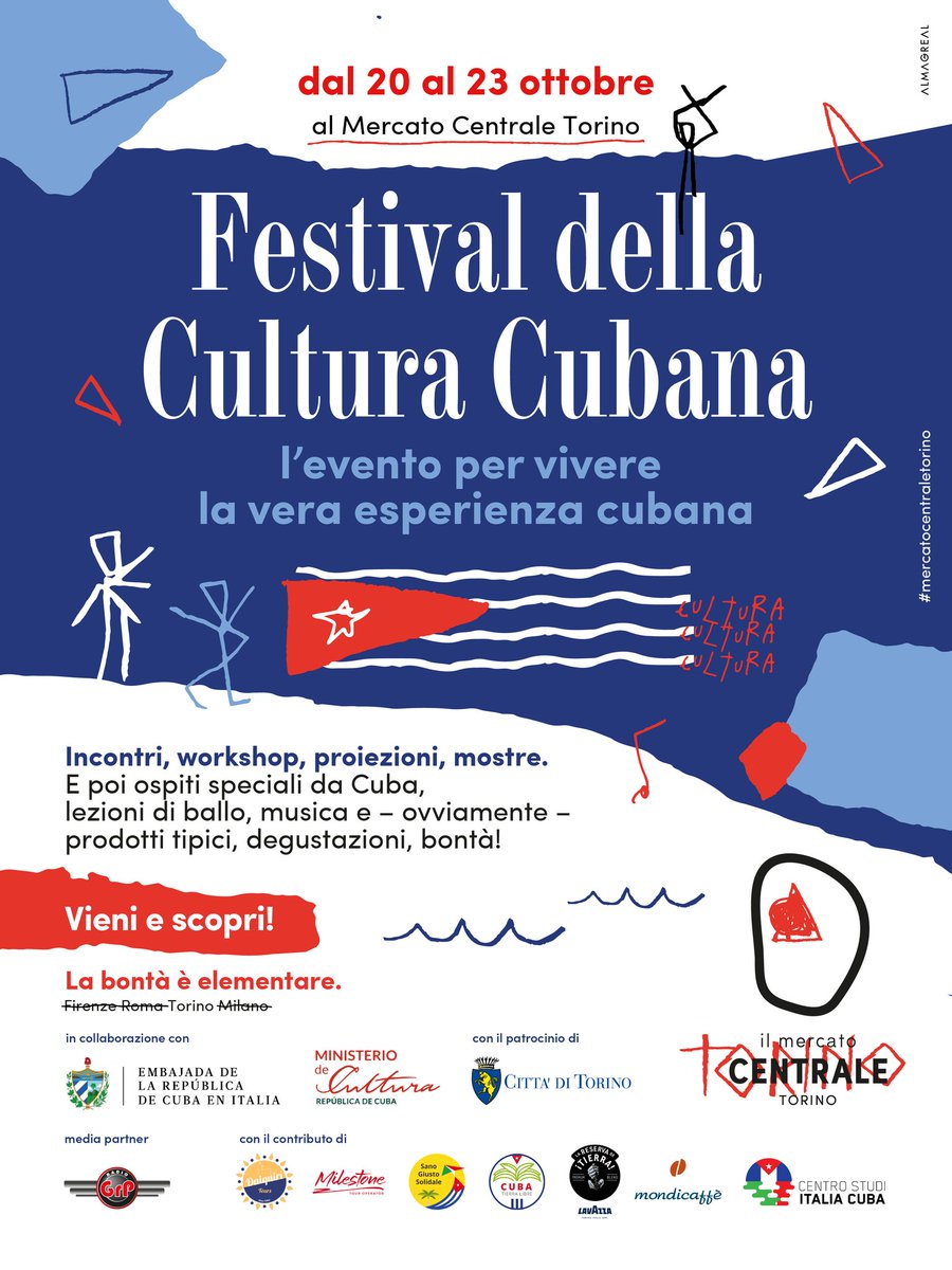 TourMilestone's tweet photo. Dal 20 al 23 Ottobre Mileston vi aspetta presso il #mercatocentraletorino  per il primo "Festival della Cultura Cubana".
Un'occasione per scoprire i sapori, la cultura ed il territorio cubano.
Milestone presenterà i nuovi itinerari di viaggio verso Cuba della programmazione 22/23 https://t.co/QPf5wLULuy