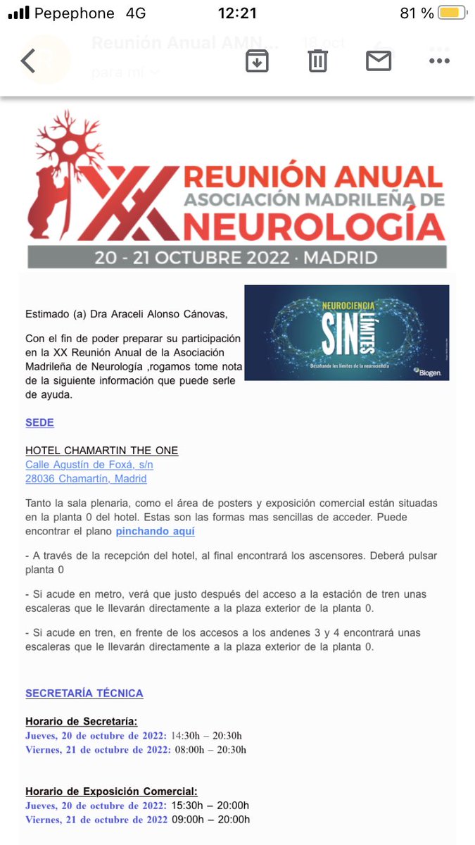 AMNneuromadrid's tweet photo. ¡Atención al acceso a nuestra sede! Puede ser un poco complicado, desde la estación de Chamartín, plaza exterior, planta 0, tenéis acceso directo a nuestra #20AMN, ¡seguid las indicaciones, os esperamos! https://t.co/2R1AxUxNNP