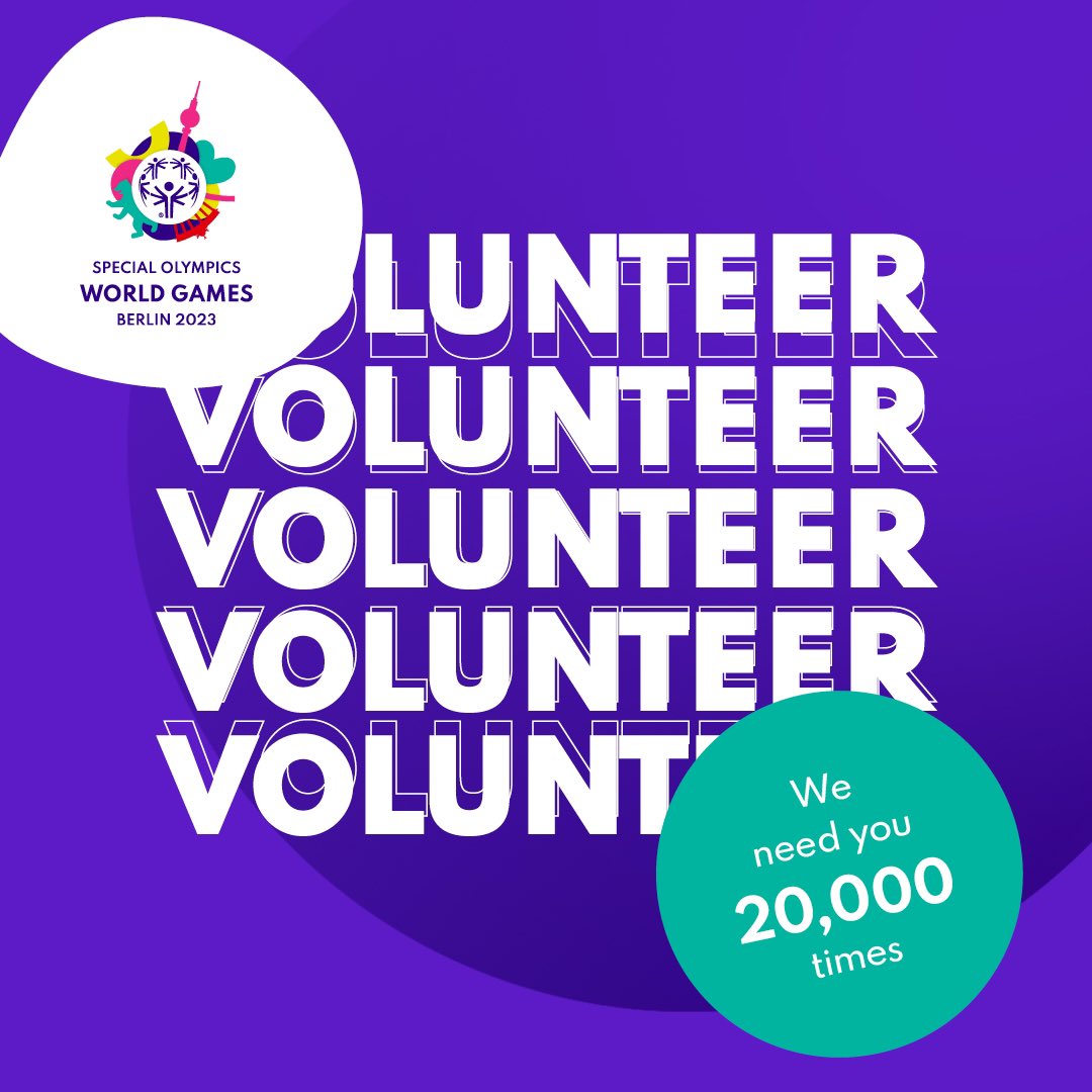 #JoinTheMovement! Apply as a #volunteer at @SOWG_Berlin2023 &amp; become part of the world's largest inclusive sports event: berlin2023.org/en/volunteers #TeamVolunteer2023 #Berlin2023 #UnbeatableTogether
