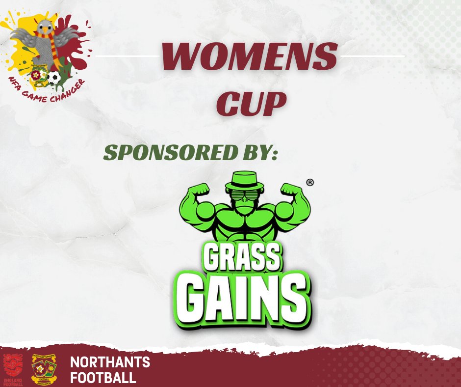 Northamptonshire FA (@northantsfa) on Twitter photo NFA COUNTY CUP| We are pleased to announce our sponsors for the Women's Cup 2022/23 are <a href="/Grass_Gains/">GrassGains</a> NFA COUNTY CUP| We are pleased to announce our sponsors for the Women's Cup 2022/23 are <a href="/Grass_Gains/">GrassGains</a>