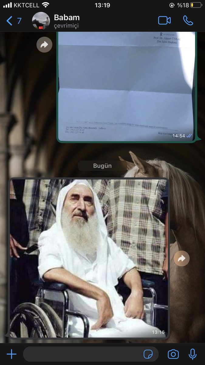 Bu gece rüyamda Ahmed Yasin’i gördüm ayağa kalkmış yürüyordu. Babamdan gelen mesaja bakın tevafukun böylesi