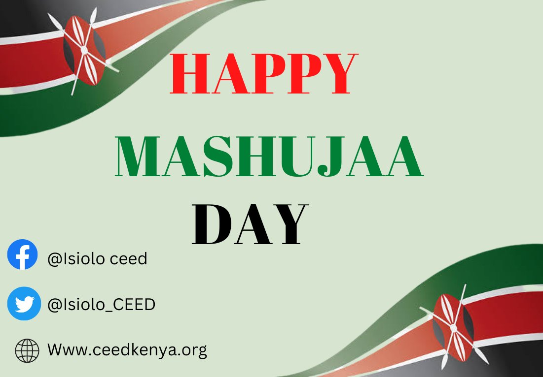 Isiolo_CEED's tweet photo. We celebrate our freedom fighters for leading Kenya to independence.
#KenyaNchiYetu
#MashujaaDay2022 https://t.co/NiZkpvExJk