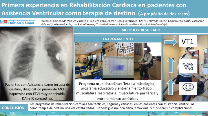 #SEC22 Experiencia en Rehabilitación Cardiaca en pacientes con Asistencia Ventricular como terapia de destino. Mónica Barbero, @doctoraevelasco @j_alvarezgarcia @m_rivaslasarte @mgomezbueno @riesgo_SEC